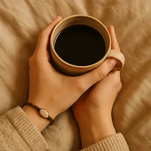 Hands holding a cup of coffee